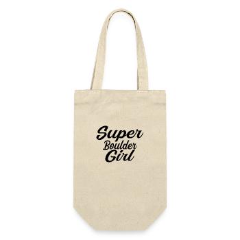 Super Boulder Girl - Geschenkbeutel für Flaschen - Natur - Vorne