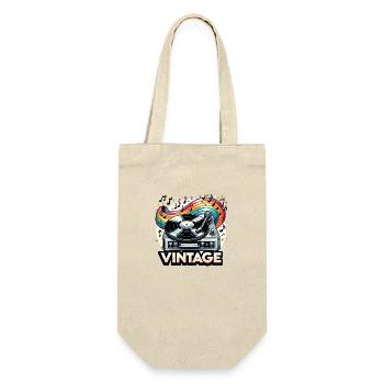 Vintage Record Player - Gift Bag for Bottles - nature - Front