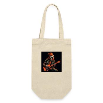 Orange Cap Skeleton Guitarist - Vecteur frappant - Sac à bouteille - nature - Devant