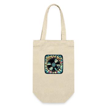 Spin the Beat Vinyl Art | Retro Music Design - Gift Bag for Bottles - nature - Front
