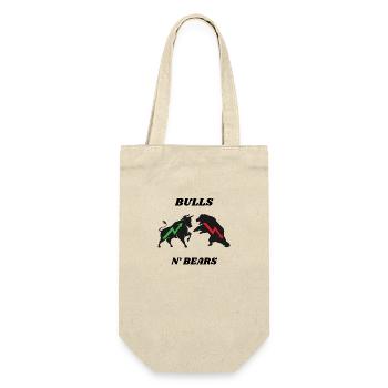 BULLS BEARS - Geschenkbeutel für Flaschen - Natur - Vorne