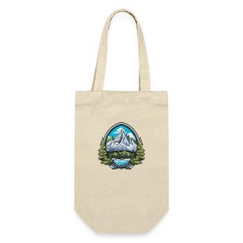 Berge Symbol Wappen - Geschenkbeutel für Flaschen - Natur - Vorne