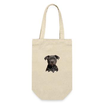 Petit chien pitbull ligne bleue peeping mignon - Sac à bouteille - nature - Devant