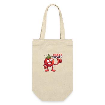 Crazy Veggies: Tomato with Thumbs Up - Geschenkbeutel für Flaschen - Natur - Vorne