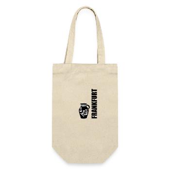 Frankfurt Bembel-Design #FFM #EiGude - Geschenkbeutel für Flaschen - Natur - Vorne