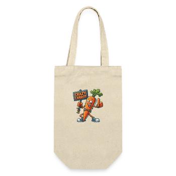 Crazy Veggies: Carrot With Shield Thumbs Up - Geschenkbeutel für Flaschen - Natur - Vorne