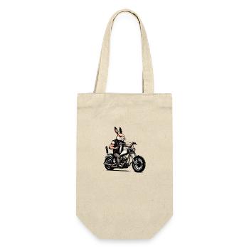 Biker Bunny - Gift Bag for Bottles - nature - Front