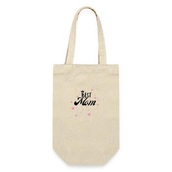 Beste Mama - Geschenkbeutel für Flaschen - Natur - Vorne
