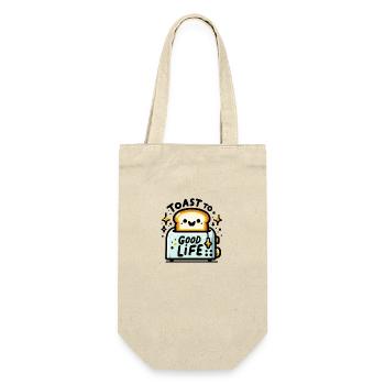 Toast to good Life - Geschenkbeutel für Flaschen - Natur - Vorne