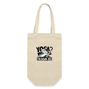 Yoga? Im down Dog - Geschenkbeutel für Flaschen - Natur - Vorne