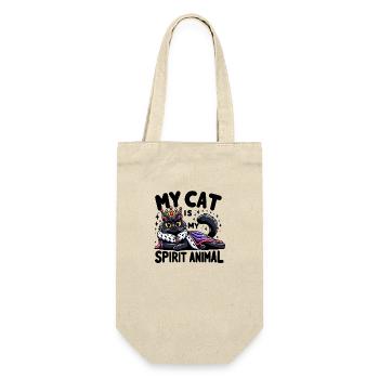 My cat is my spirit Animal - Geschenkbeutel für Flaschen - Natur - Vorne