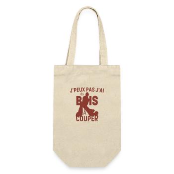 J'peux pas j'ai du bois à couper brunâtre foncé - Sac à bouteille - nature - Devant