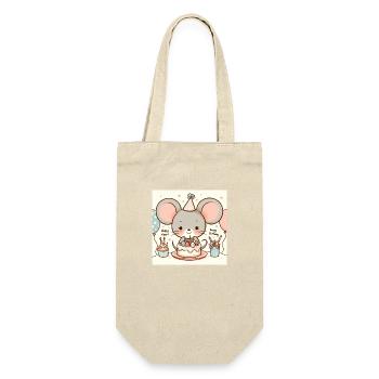 Maus - Geschenkbeutel für Flaschen - Natur - Vorne