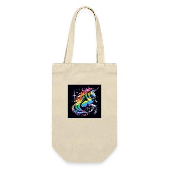 LGBTQIA+ Unicorm - Geschenkbeutel für Flaschen - Natur - Vorne