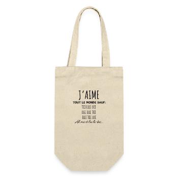 J’aime tout le monde sauf toi elle lui-humour - Sac à bouteille - nature - Devant
