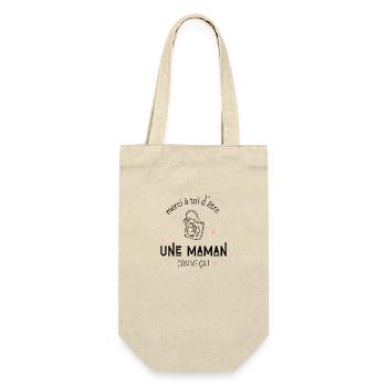 Merci d’être une maman comme ça -cadeau maman - Sac à bouteille - nature - Devant