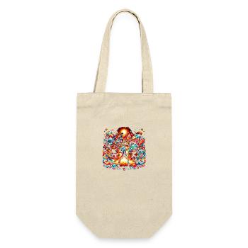 Rhythmic Bliss: Dynamic Music & Dance Art - Geschenkbeutel für Flaschen - Natur - Vorne