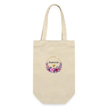 Junggesellinnenabschied Bride to be Blumenkranz - Geschenkbeutel für Flaschen - Natur - Vorne