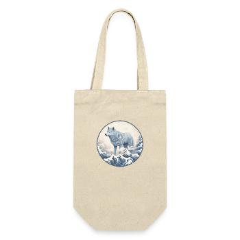 Loup japonais bleu et neige - Sac à bouteille - nature - Devant