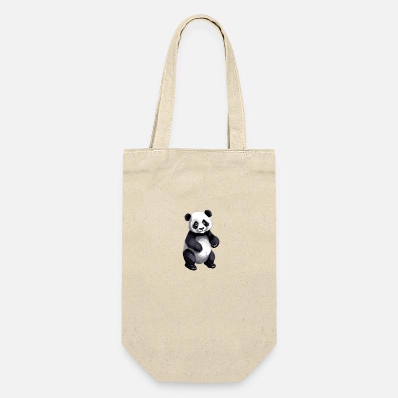 Panda - Geschenkbeutel für Flaschen - Natur