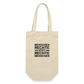 Menschenrechte statt rechte Menschen gegen Rechts - Geschenkbeutel für Flaschen - Natur - Vorne