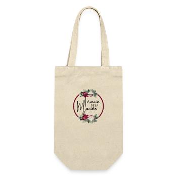 Floral bridal best man - matching tshirt - Gift Bag for Bottles - nature - Front