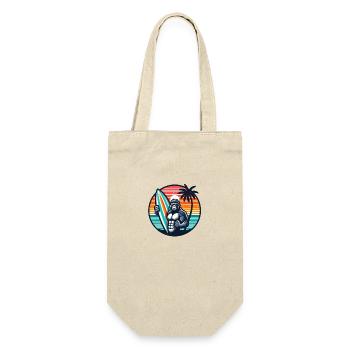 Surfbrett-Gorilla - Geschenkbeutel für Flaschen - Natur - Vorne