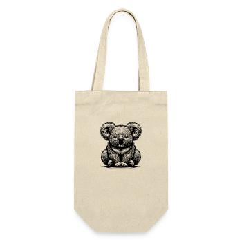 Niedlicher australischer Kinder Koala - Geschenkbeutel für Flaschen - Natur - Vorne
