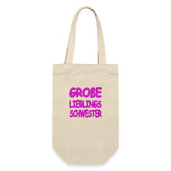 Schwester - Geschenkbeutel für Flaschen - Natur - Vorne