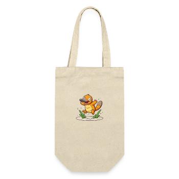 Skurriles Schnabeltier, das in einem Teich herumtollt - Geschenkbeutel für Flaschen - Natur - Vorne