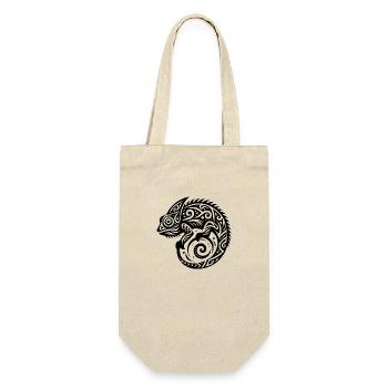 Chamäleon tribal Tattoo Verkleidung - Geschenkbeutel für Flaschen - Natur - Vorne