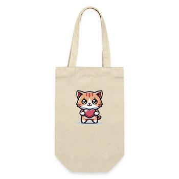 Cute Kitten heart I love you - Gift Bag for Bottles - nature - Front