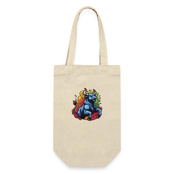 Colorful Raging Bull - 1 - Gift Bag for Bottles - nature - Front