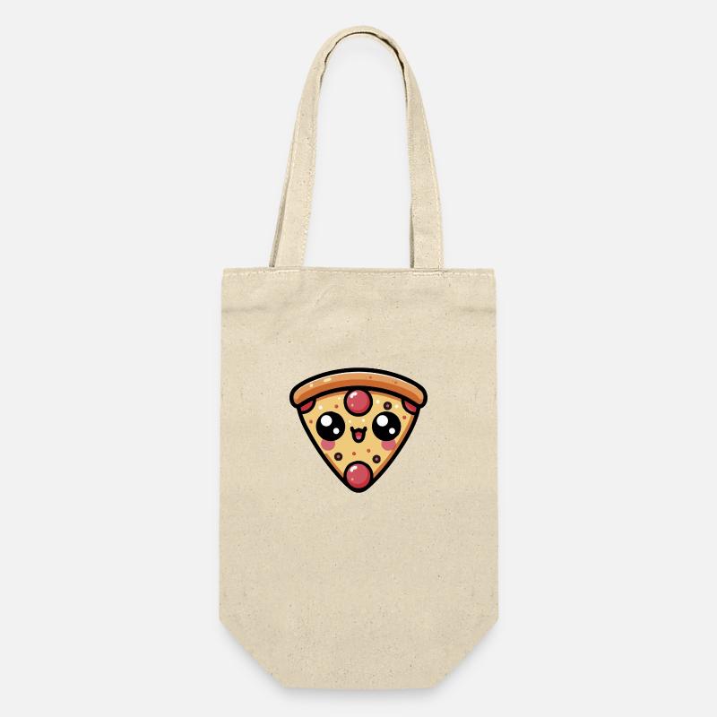 Süße Kawaii Chibi Pizza - Geschenkbeutel für Flaschen - Natur