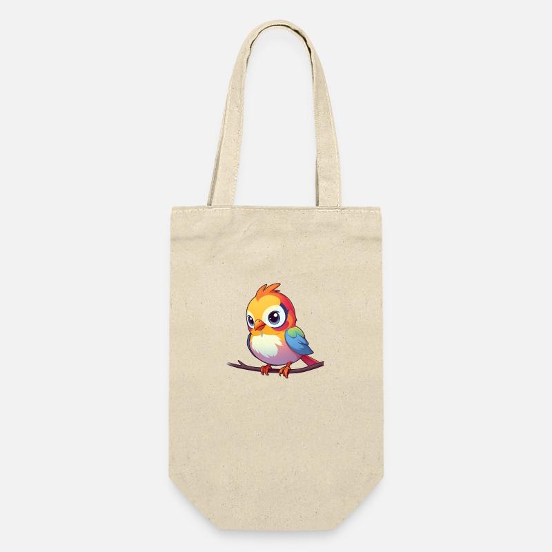 Regenbogen-Spatz - Geschenkbeutel für Flaschen - Natur