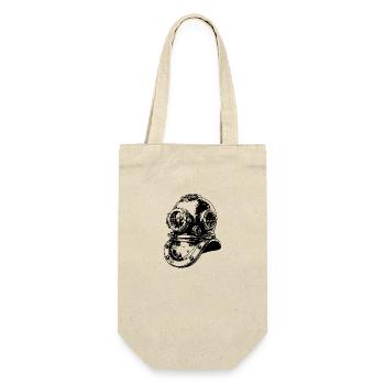 Historischer Antiker Taucherhelm - Geschenkbeutel für Flaschen - Natur - Vorne