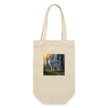 Wilder Wolf - Geschenkbeutel für Flaschen - Natur - Vorne