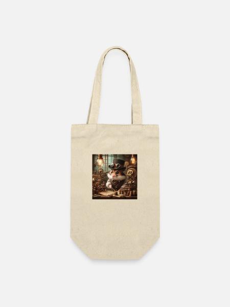 Steampunk Hamster - Geschenkbeutel für Flaschen - Natur