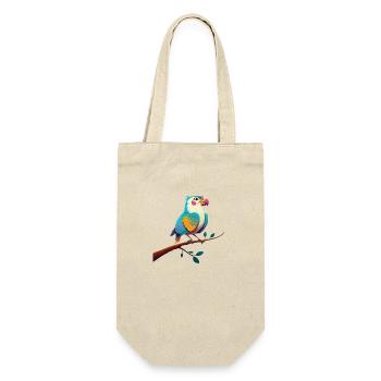 Illustration of a parrot on a branch - Gift Bag for Bottles - nature - Front