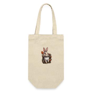 Hase Ostern Süß - Geschenkbeutel für Flaschen - Natur - Vorne