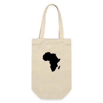 Kontinent Afrika Silhouette - Geschenkbeutel für Flaschen - Natur - Vorne