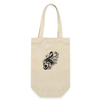 Clé de musique vintage avec des Notes sauvages - Sac à bouteille - nature - Devant