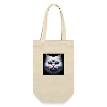 3 eyes cat - Geschenkbeutel für Flaschen - Natur - Vorne