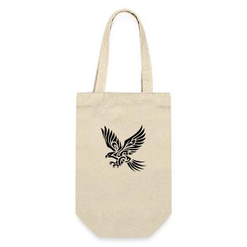 Eleganter Tribal Adler auf Tattoo Schwingen - Geschenkbeutel für Flaschen - Natur - Vorne
