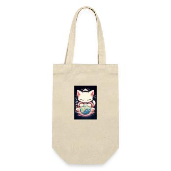cat controls the world t shirt Japan Design tshirt - Sac à bouteille - nature - Devant