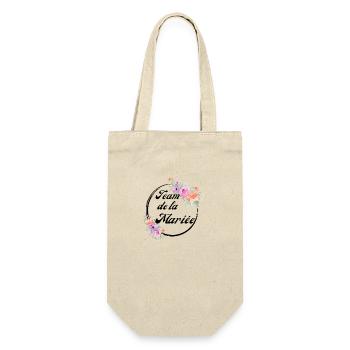 Team der rosa Blumenbraut - Junggesellinnenabschied Geschenkidee - Geschenkbeutel für Flaschen - Natur - Vorne