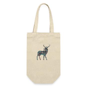 Hirsch - Geschenkbeutel für Flaschen - Natur - Vorne
