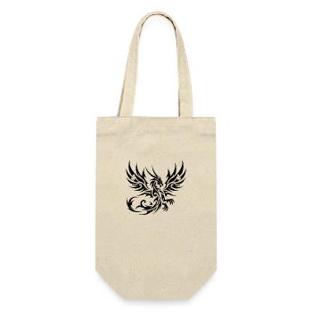 Dragon tribal de tatouage sauvage avec des ailes - Sac à bouteille - nature - Devant