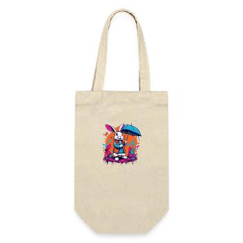 Spring bunny with umbrella in April - Gift Bag for Bottles - nature - Front