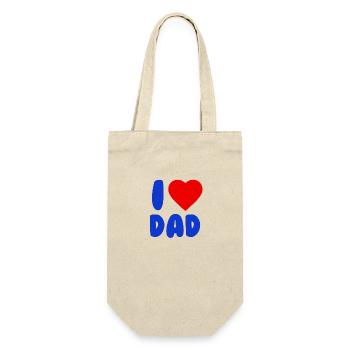 I LOVE DAD Blue Red - Gift Bag for Bottles - nature - Front